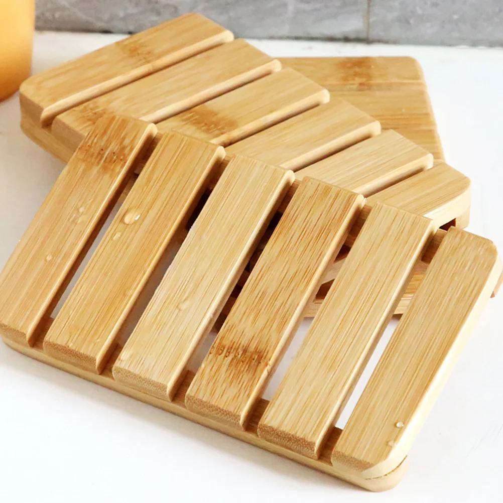 

2 Pcs Bamboo Kitchen Bathroom Toilet Countertop Drain Soap Rack 2pcs (Style 9) Laundry Holder Bathrooms Dish Lettering Travel