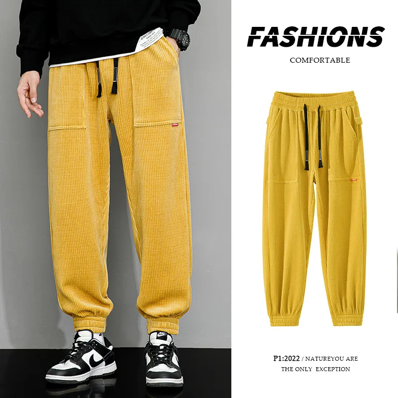 

Harajuku 2023 New Autumn Winter Corduroy Sweatpants Men Baggy Joggers Fashion Streetwear Loose Casual Harem Pants Plus Size 8xl