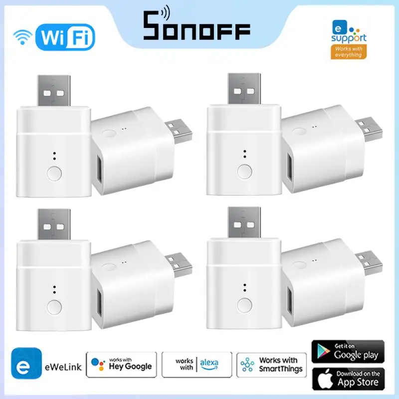 

SONOFF Micro 5V USB Adapter Wifi Socket Smart Timing Charge Plug EWelink App Control Work With Alexa Google Alice Home Assistant