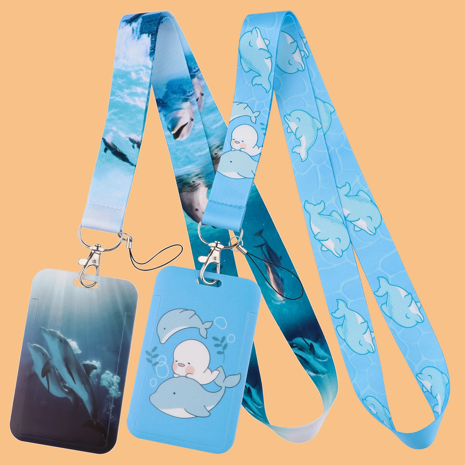 

Cute Dolphin Neck Strap Lanyards Keychain Holder ID Card Pass Hang Rope Lariat Lanyard Gifts Mobile Phone Accessories