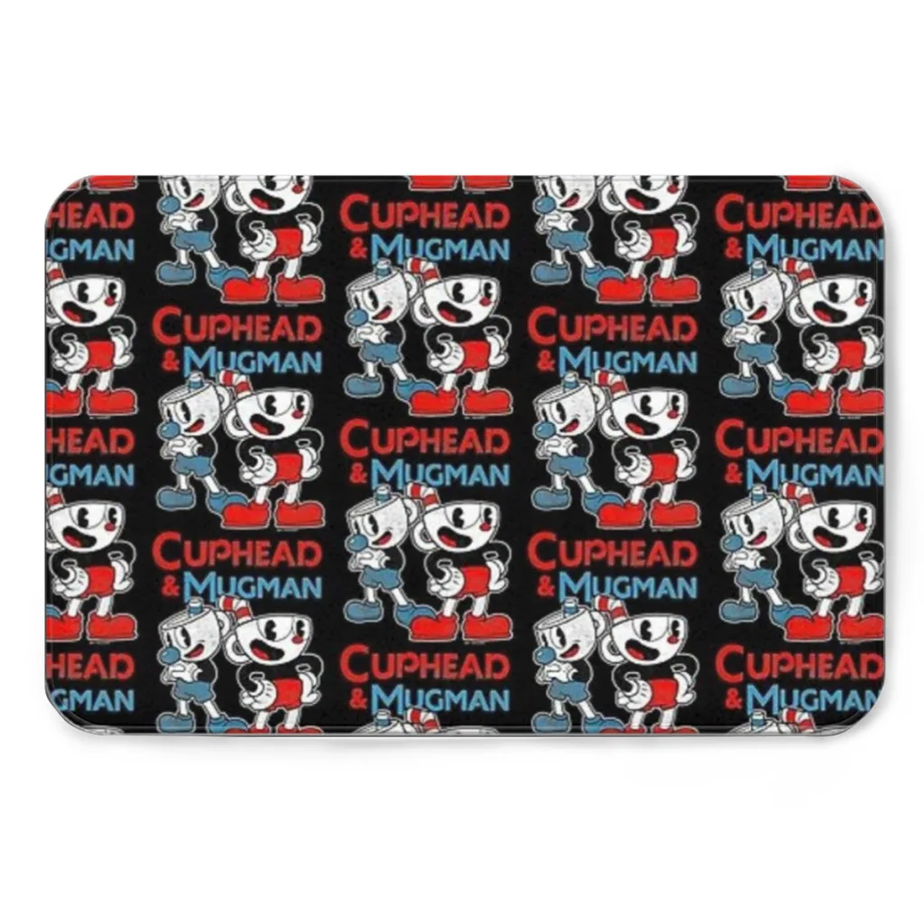 Cuphead & Mugman Dynamic Duo Bath Mat Non-Slip Tufted Mat Rug for Front Door Living