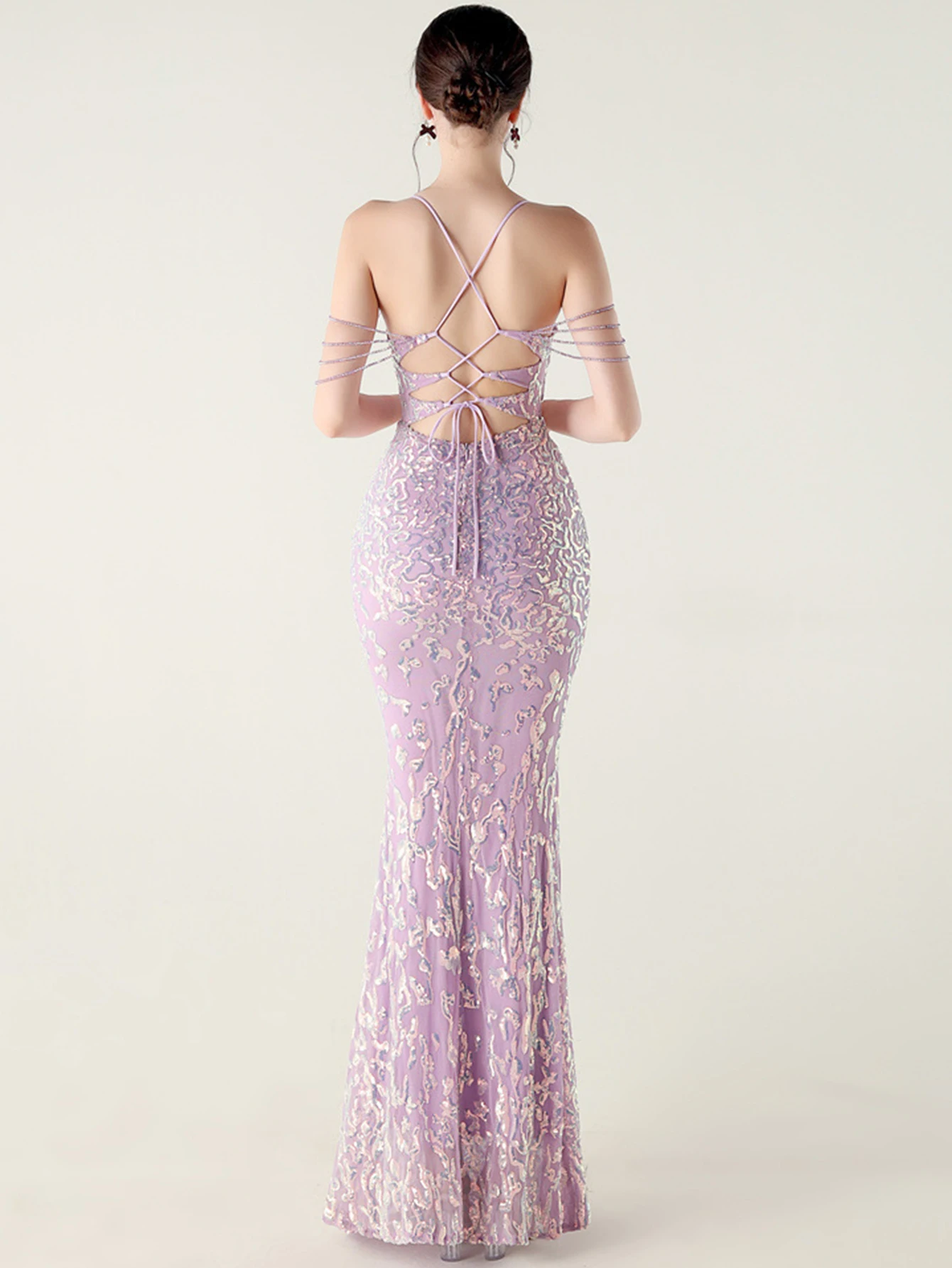 Abiti da festa lunghi sexy ed eleganti per donna Abiti da sera estivi di lusso da donna Abiti da compleanno con paillettes senza schienale