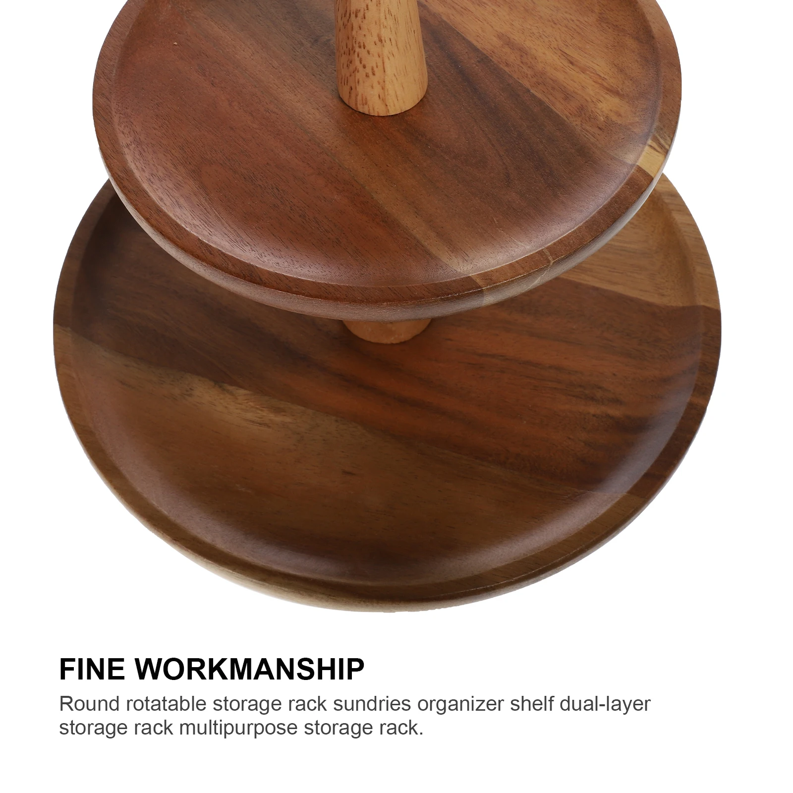 

Double Layer Wood Candy Plate Snack Tray Storage Rack Dried Fruit Buffet Home Decor Serving Container Household Food Organizer