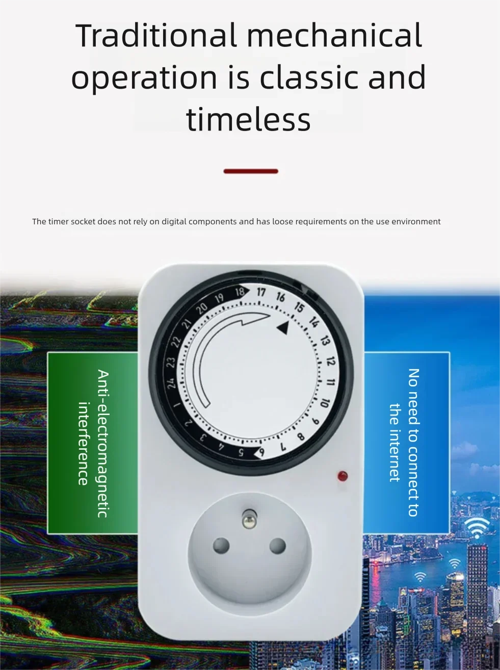 Intelligent Mechanical Time Control Switch 24 Hour Automatic Cycle Timer for Home And Garden