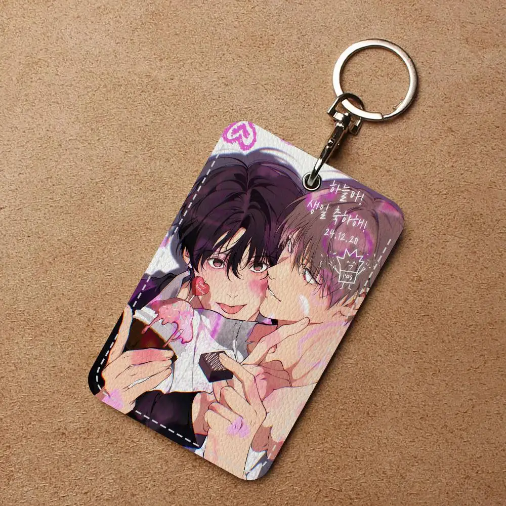 حامل بطاقات سلسلة المفاتيح المستطيل من Anime Lost In The Cloud، حامل بطاقة الائتمان شارة، حامل بطاقة هوية الطالب، غطاء بطاقات الحافلة