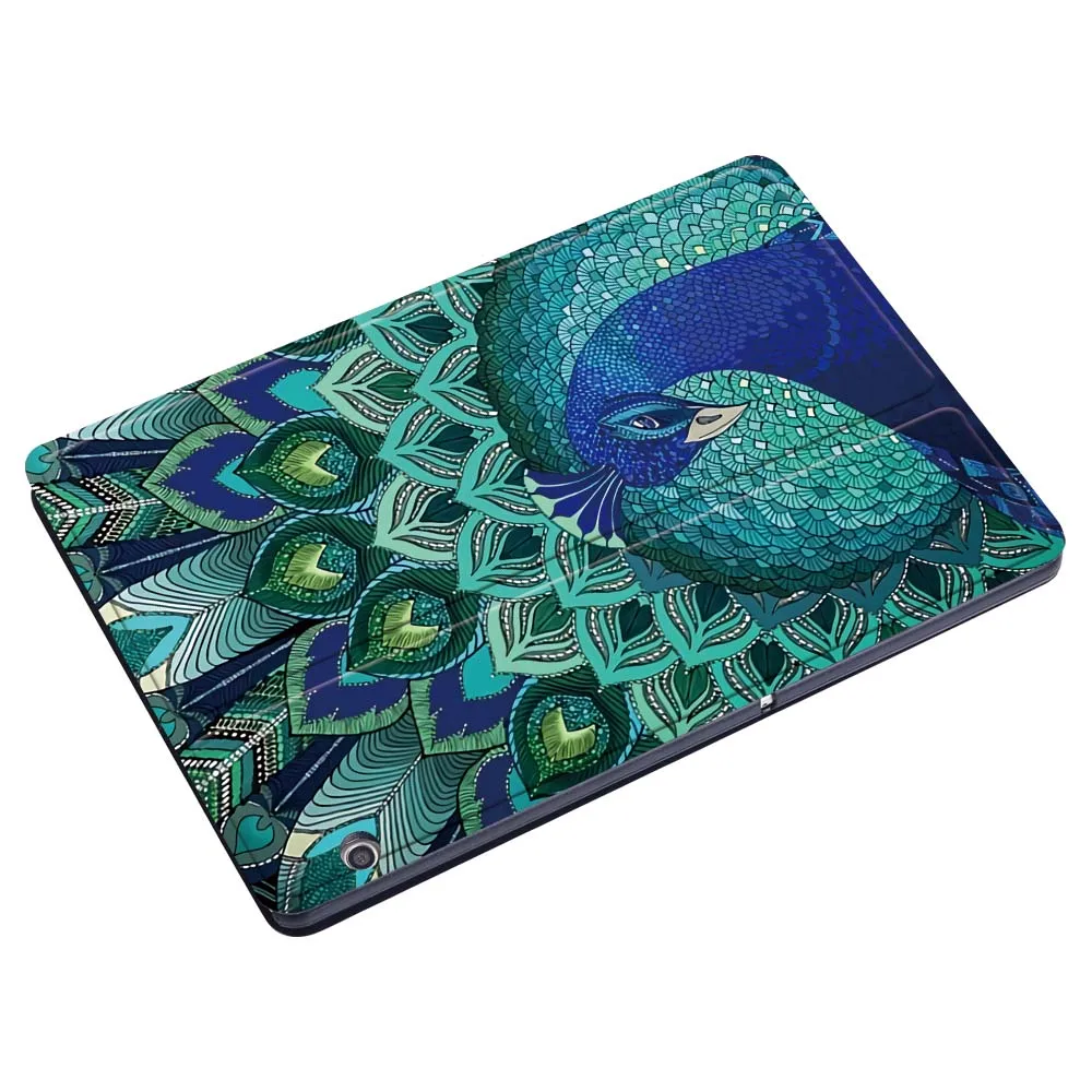 For Huawei MediaPad M5 Lite 10.1/M5 10.8/MediaPad M5 Lite 8/T3 8.0/T3 10 9.6/T5 10 10.1 Feather Pattern Smart Stand Tablet Case