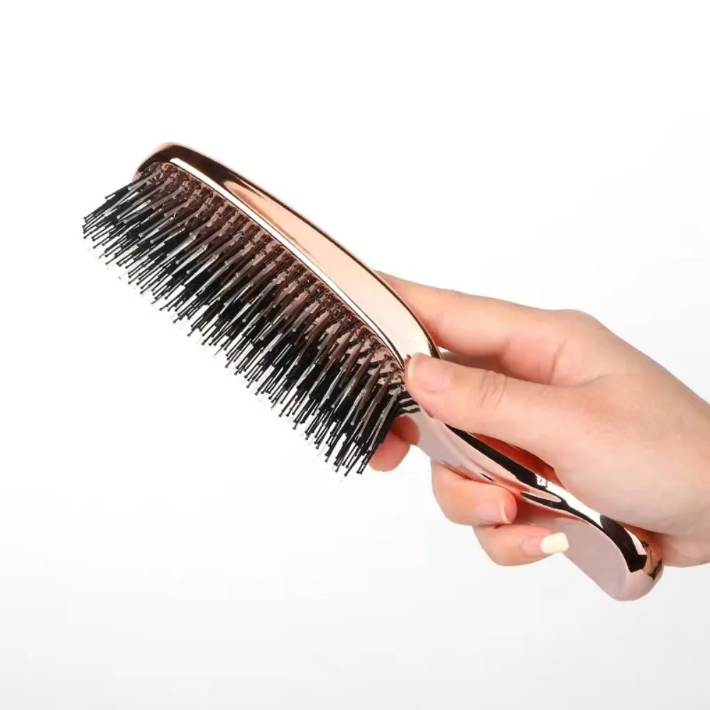 Galvanisierter, handgefertigter Massagekamm, Reinigungsmassage, Kopfhaut, gehobener feiner Luftkissenkamm, luxuriöser Friseurstil
