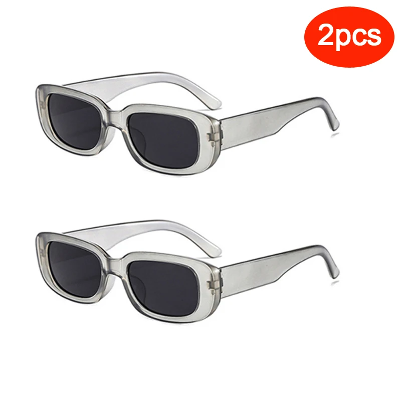2 pcs/3 pcs Kleine Rechthoek Frame Zonnebril Voor Vrouwen Mannen Snoep Kleur Y2K Mode Zonnebril Vintage outdoor Brillen UV400