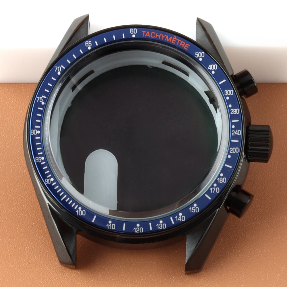 

VK63 40mm Black Case 316L Stainless Steel Watch Case Men's Watch Accessories For VK63 VK64 Chronograph Quartz Automatic Movement