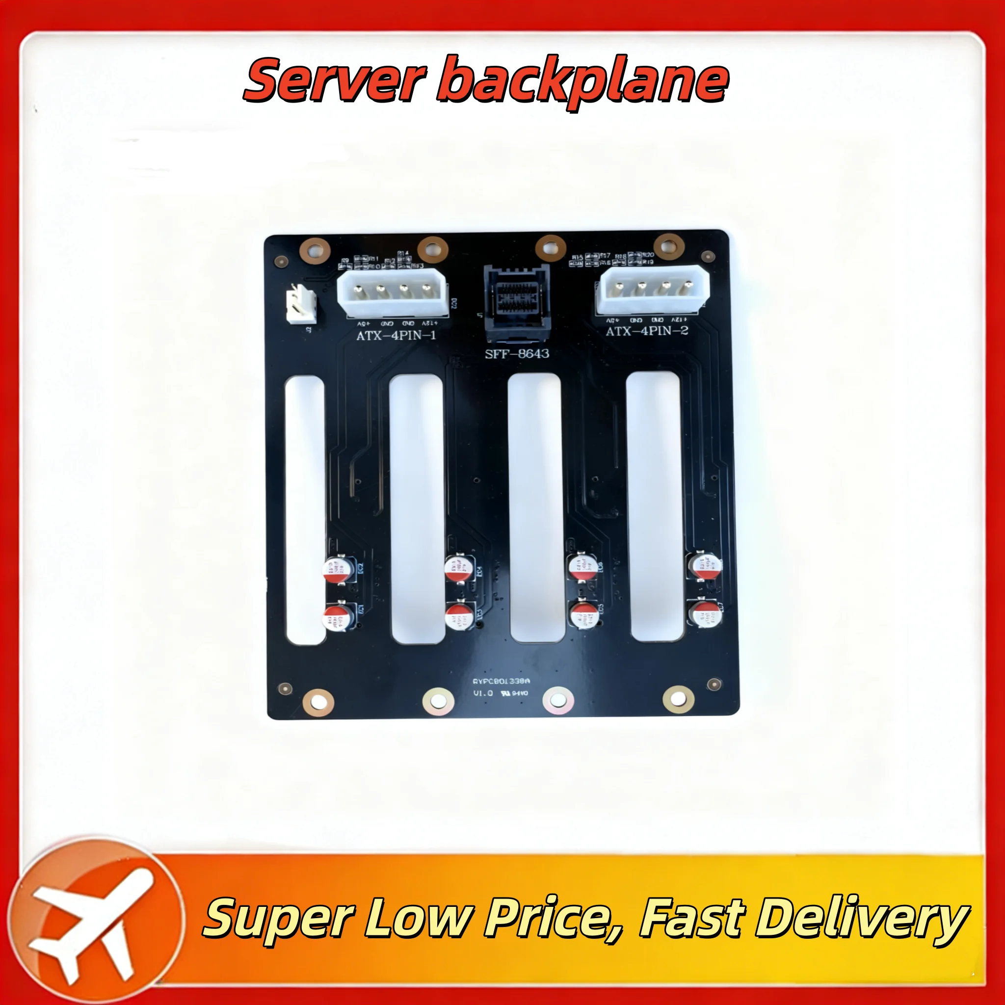 

8-Bay SATA 3.0 HDD Backplane Board – 2.5/3.5 Inch Hard Drive Adapter with Power & Fan Connectors for Server Chassis