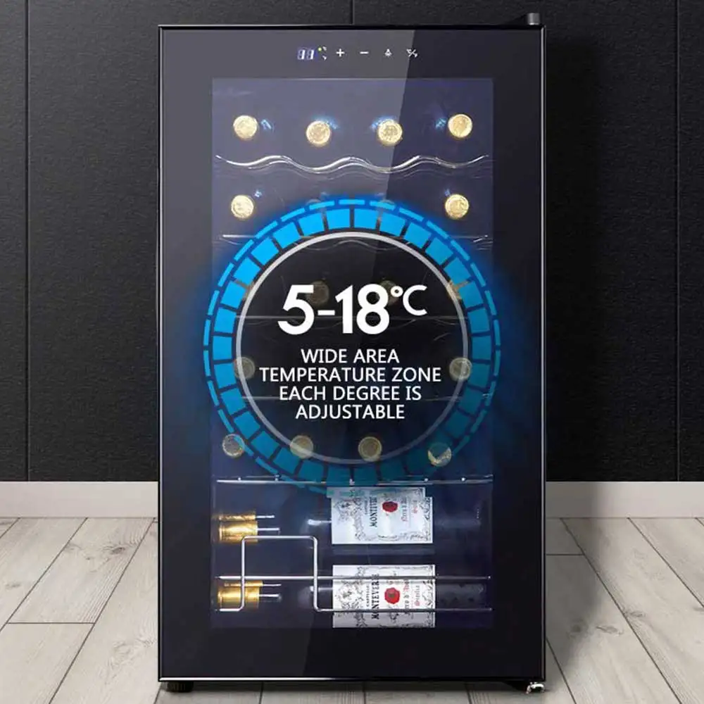 Armário de vinho com temperatura constante, 70l, refrigerador de vinho inteligente, refrigerador elétrico doméstico para bebidas de chá, vitrine