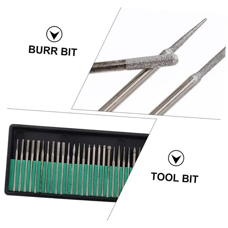 Brocas frescas de 60 peças para ferramentas rotativas, acessórios de moagem versáteis para gravação, escultura, polimento e acabamento