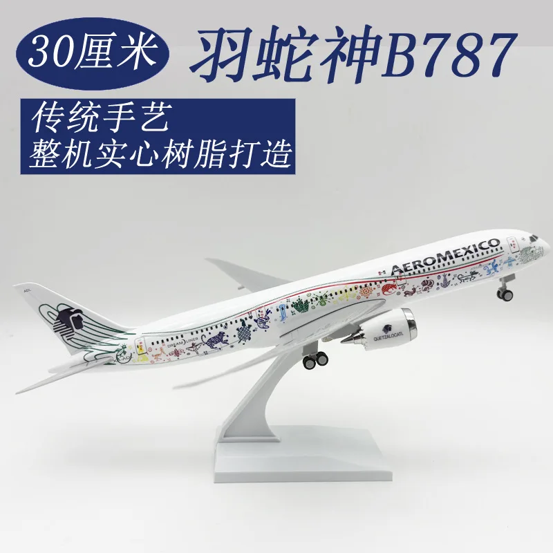 

Scale Aircraft 30cm 787 B787 Mexican Air AEROMEXICO Airlines Airplane Model Toys For Boys Diecast Plane Model Wheels Aviation