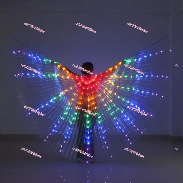 European and American LED Luminous Wings Colorful Butterfly Shawl Electronic Music Festival Dance Performance Wing Cape