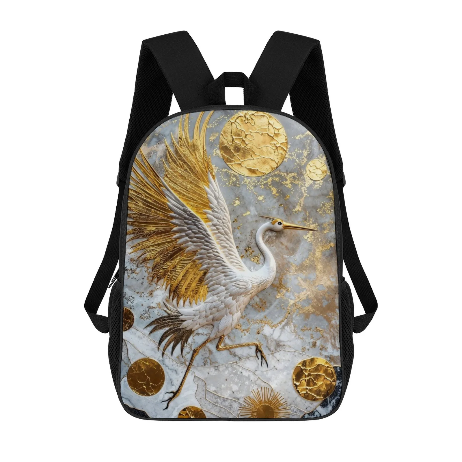 

Golden Crane Majesty Sac A Dos школьные рюкзаки с принтом для подростков, милые школьные принадлежности, 17-дюймовый школьный рюкзак, сумка