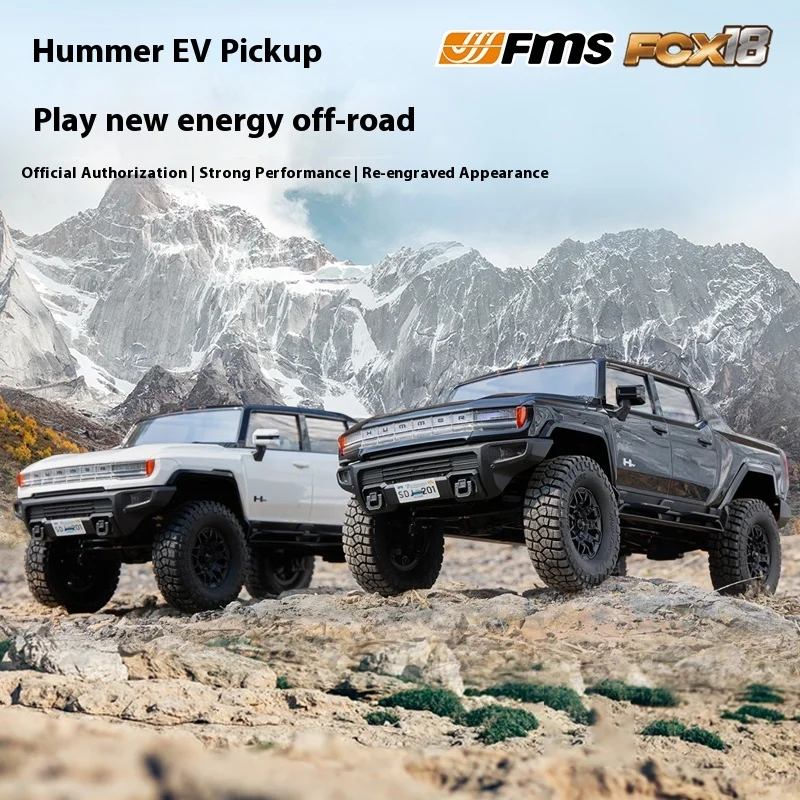 Nowy Fms 1:18 Hummer Ev Pickup Truck Elektryczny zdalnie sterowany pojazd terenowy Model pojazdu wspinaczkowego Niestandardowy prezent dla dzieci Zabawki
