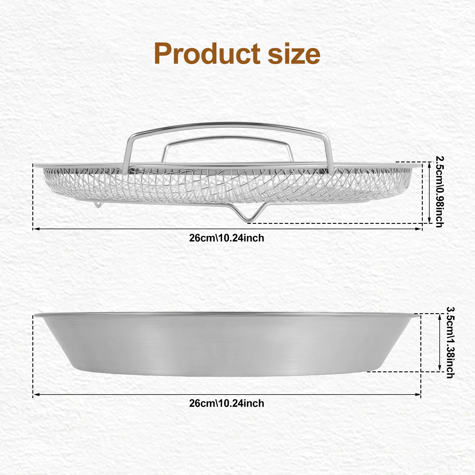 Oil Filter Tray Stainless Steel Fried Food Draining Rack Frying Filter with Drip Pan Mesh Draining Basket Oil Strainer Tray