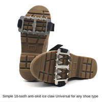 Snow Non-slip Shoe Cover Stainless Steel Anti Camping Shoes 10/26 Teeth Cover Ice Gripper Ice Climbing Spikes Snow Claw Crampons