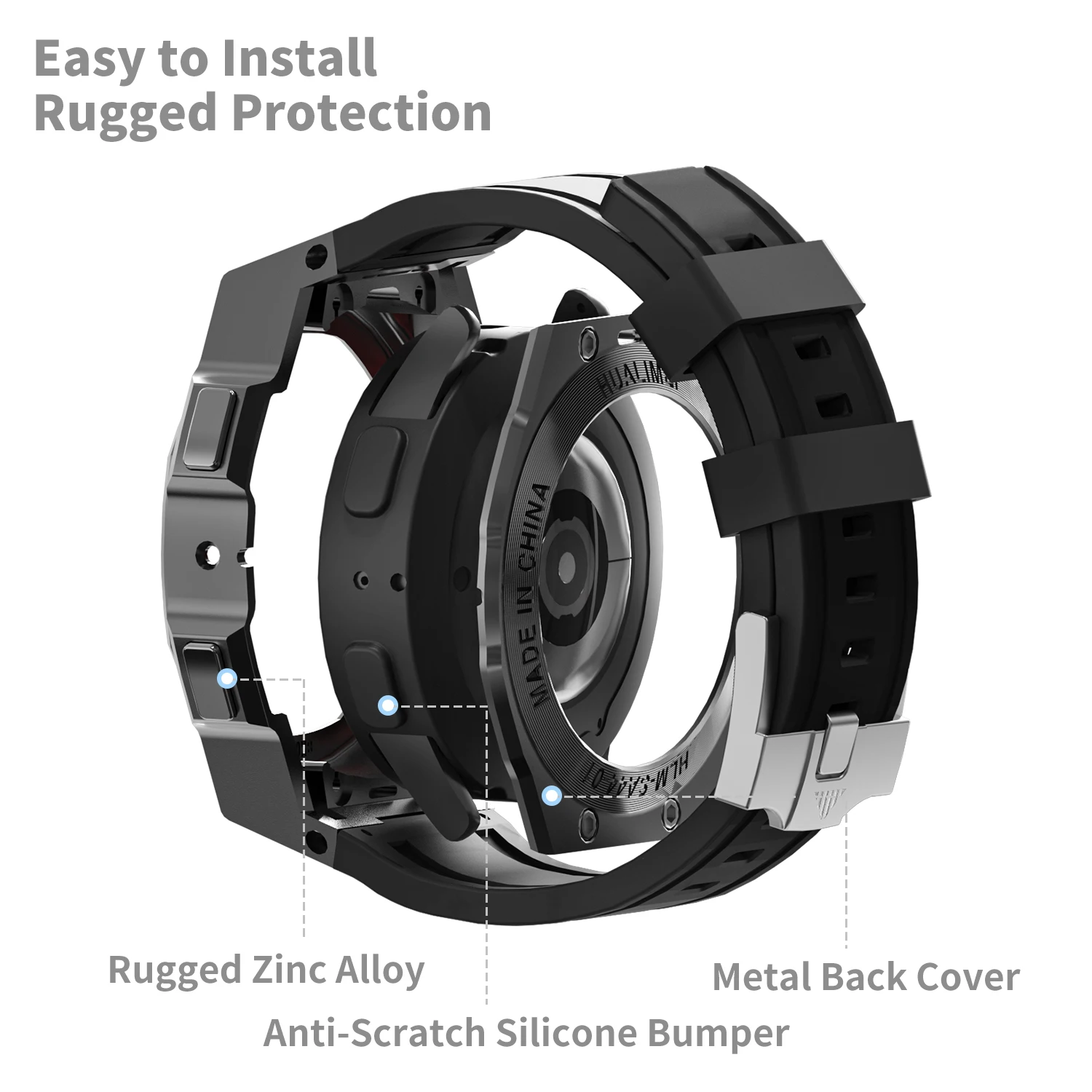 Luxury Modification Kit Case For Samsung Galaxy Watch 5 pro 45MM 4 5 44mm Alloy Protective Cover Silicone Strap Watch 44mm Bezel image 4