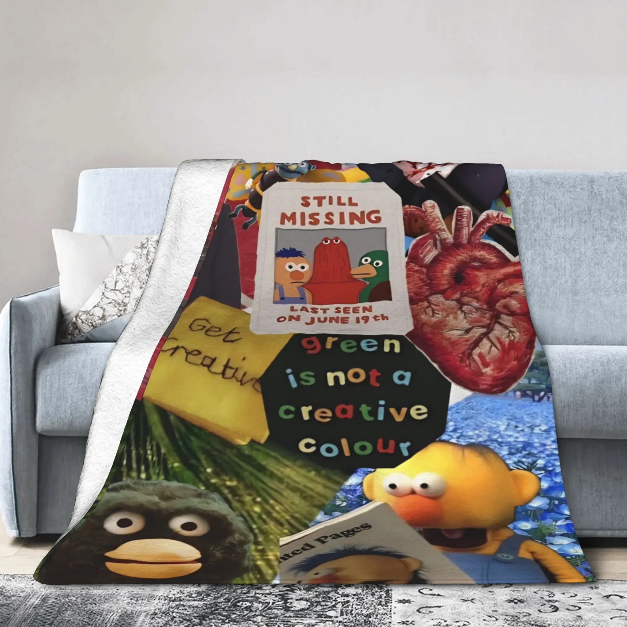 Don't Hug Me I'm Scared Stuff Blanket Lightweight Thin Velvet  Throw Blanket Cozy Quilt