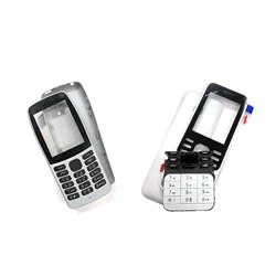 Nokia 205 201 210 302 için konut ön kapak krom çerçeve kılıf + arka kapak/pil bölmesi kapağı + tuş takımı