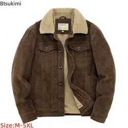 Men Cotton Jackets Padded Warm Loose Parka Coat Corduroy Short Jacket Man Solid Zip Windbreaker Winter Men's Casual Windbreaker