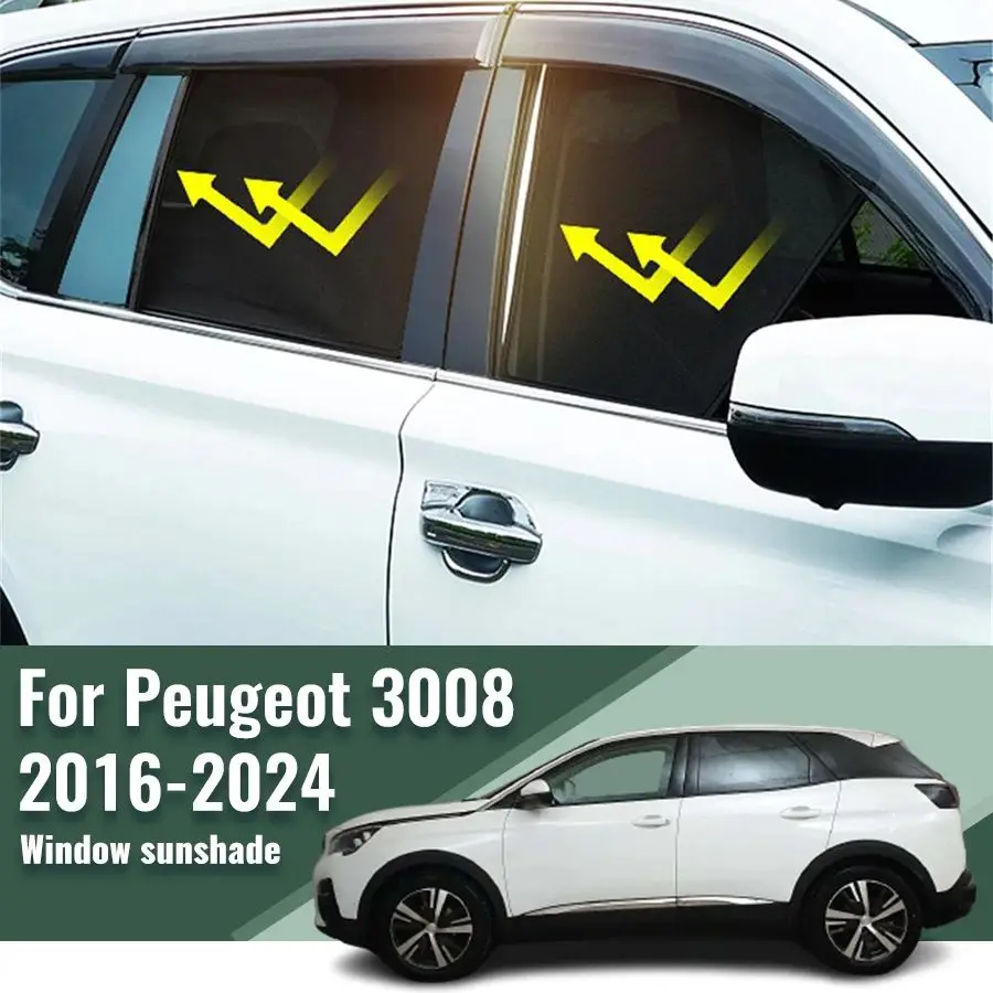 

For Peugeot 3008 P84 2016-2023 Car Sun Visor Accessories Window Windshield Cover Sunshade Curtain Mesh Shade Blind Custom