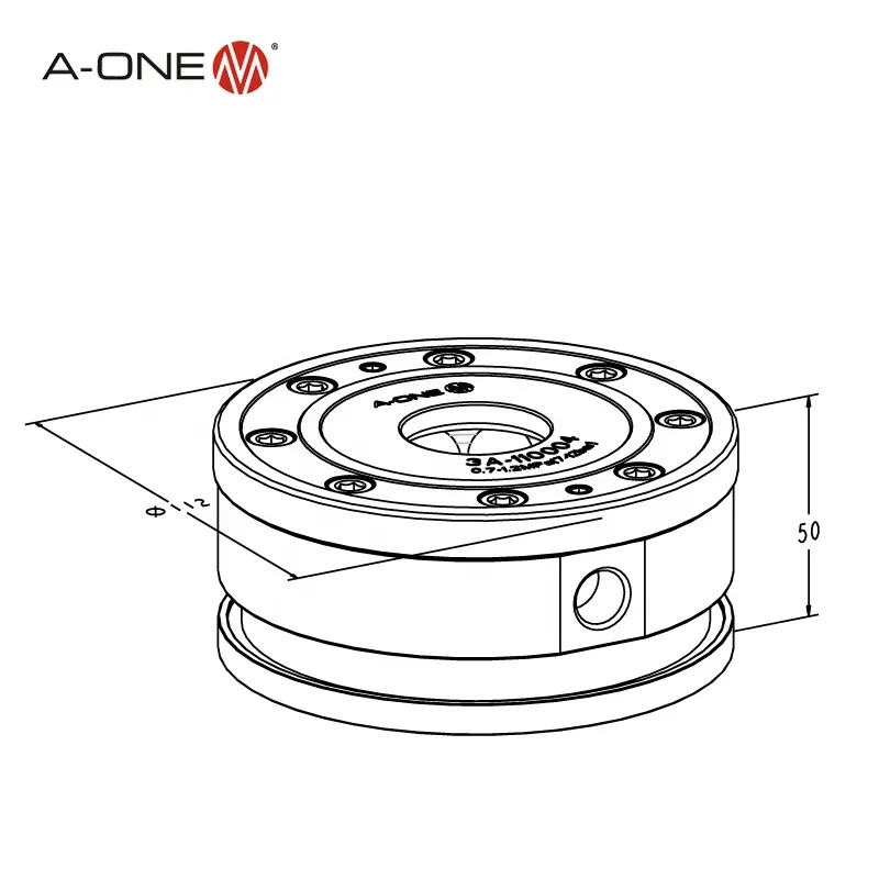 D112*50 mm precision 0.003 mm pneumatic zero point clamping chuck 3A-110004