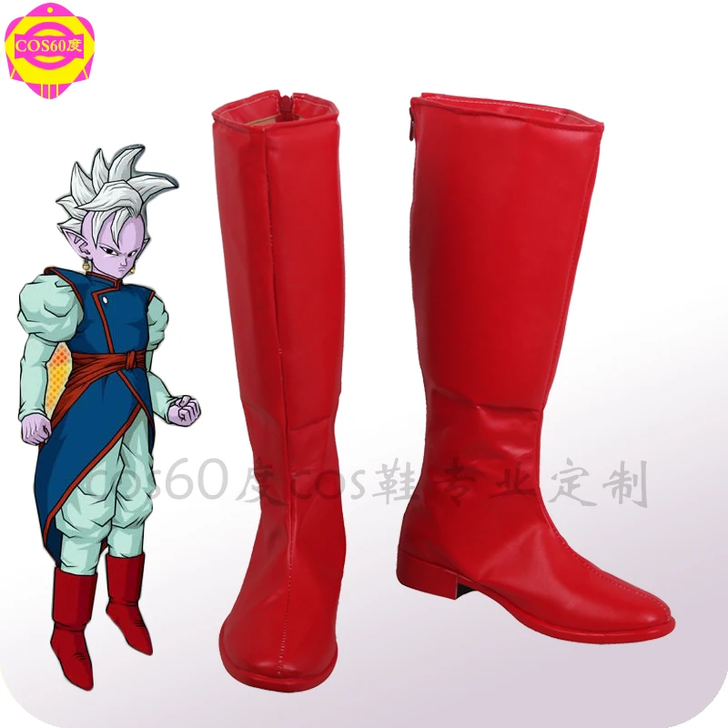 East Supreme Kai Shin Cosplay Shoes Red Boots Anime Halloween Party Accessories Custom Made