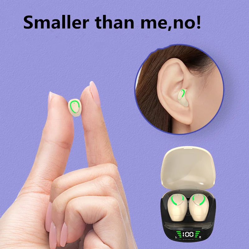 

New Ultra-small Mini Bluetooth Headset 5.3 Wireless In-ear Earphones Invisible Sleep Earbuds Binaural Noise Reduction Headphones