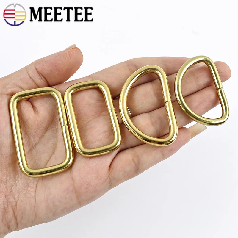 5/10 قطعة 10-38 مللي متر الصلبة النحاس D حلقة أبازيم حقيبة يد الأشرطة المشبك طوق بكلاب حزام ربط مشبك إكسسوارات الأجزاء الداخلية للكمبيوتر ذاتية الصنع