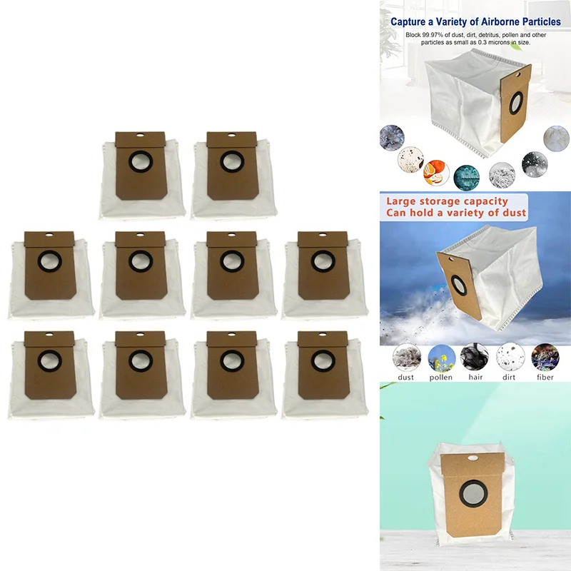 비오미 알파 3 프로/하이얼 11 로봇 진공 청소기용 먼지 봉투, 부직포 쓰레기 봉투 교체 액세서리
