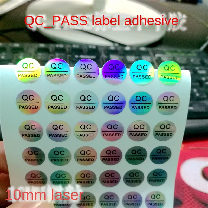 waterproof holograma rodada etiqueta adesivos garantia de seguranca tamper evident cool gradiente cores qc pass 10 mm 1000 pcs 01