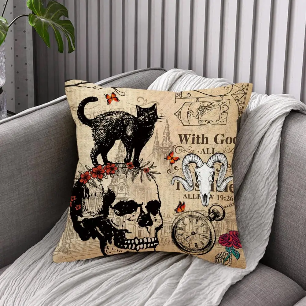 Halloween Pillowcase Festive Halloween Pillow Cases Hidden Zipper Closure for Long-lasting Home Party Decorations for Couch