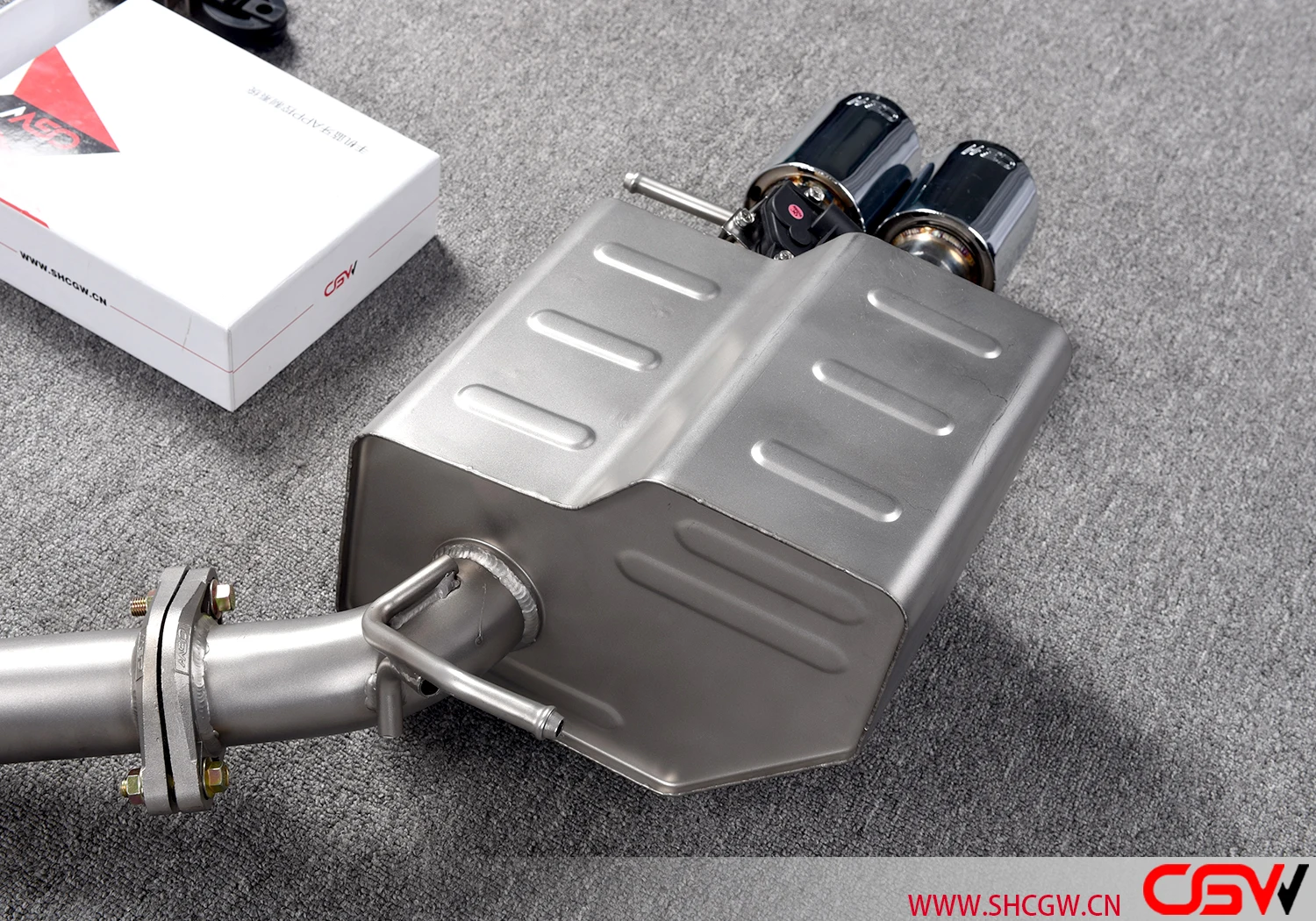 Automobile Remote Electronic Valve Control Stainless Steel Catback Muffler Car Exhaust for  A4/A5 B8 2.0T Double Valve view 6