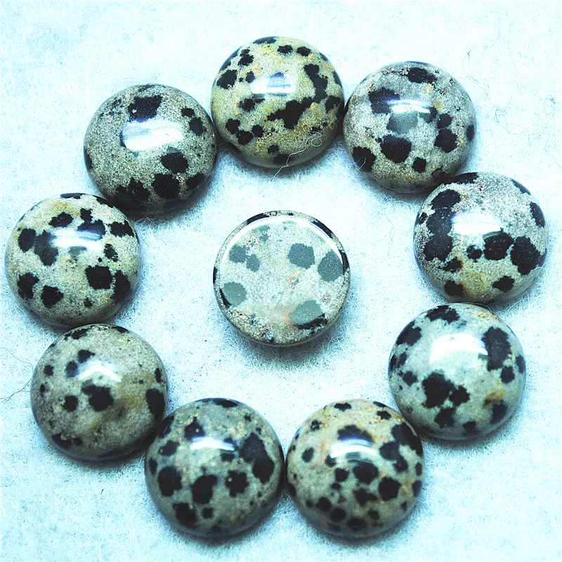 10PCS Natural Speckle Stone Cabochons Round Shape NO Hole Size 14MM For DIY Jewelry Accessories Spots Fleck Stains Free Shipping