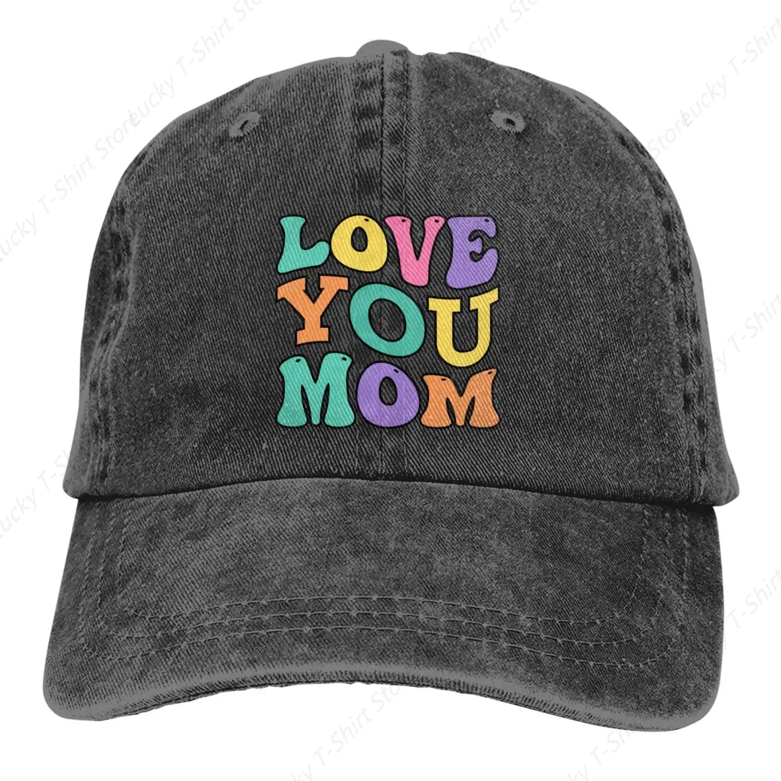 Love You Mom Retro Art Baseball Cap Golf Dad Hat Adjustable Low Profile Cotton Caps Men Women Trucker Hats GIfts for Daily GYM