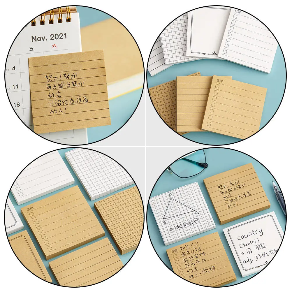

8Pcs Sticky Memo Pads Creative Adhesive Notes for Office School Home Use Compact Self Adhesive Memos Paper Stickers Reminder