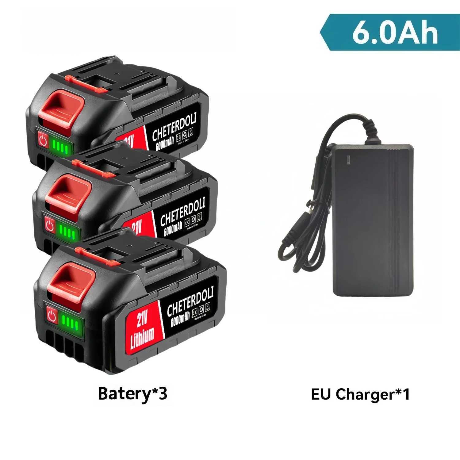 

21V Rechargeable Lithium Battery,High Capacity Cordless Electric Power Tool Battery for Makita 18V Tool Replacement Battery