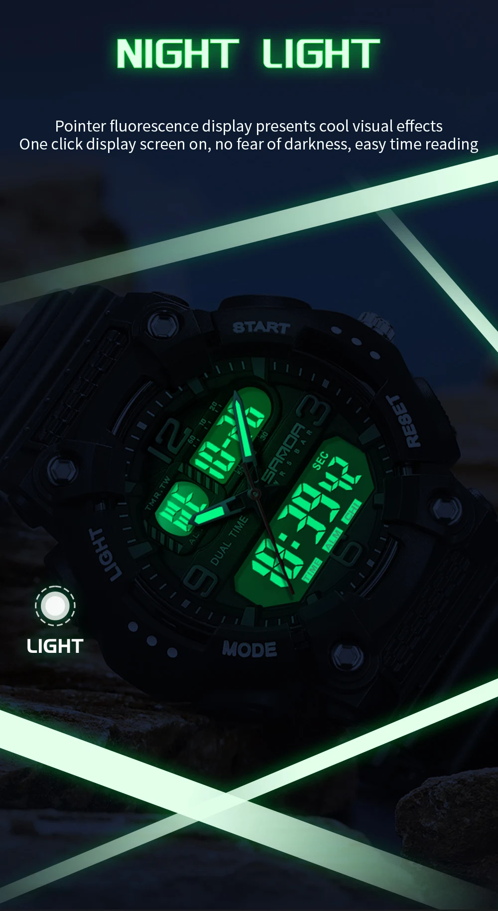 SANDA جديد 6181 موضة الطالب ساعة إلكترونية ضوء الليل تاريخ متعدد الوظائف مقاوم للماء طالب ساعة إلكترونية للرجال 2025 #5