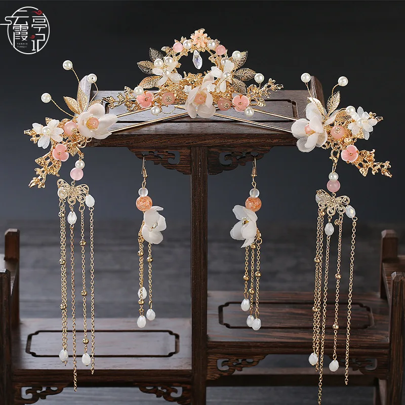 Chinese Childrens Hanfu Hair Pins Headwear Ancient Costumes Tassel Bride Hair Accessories New Handmade Buyao Girls Hair Clip