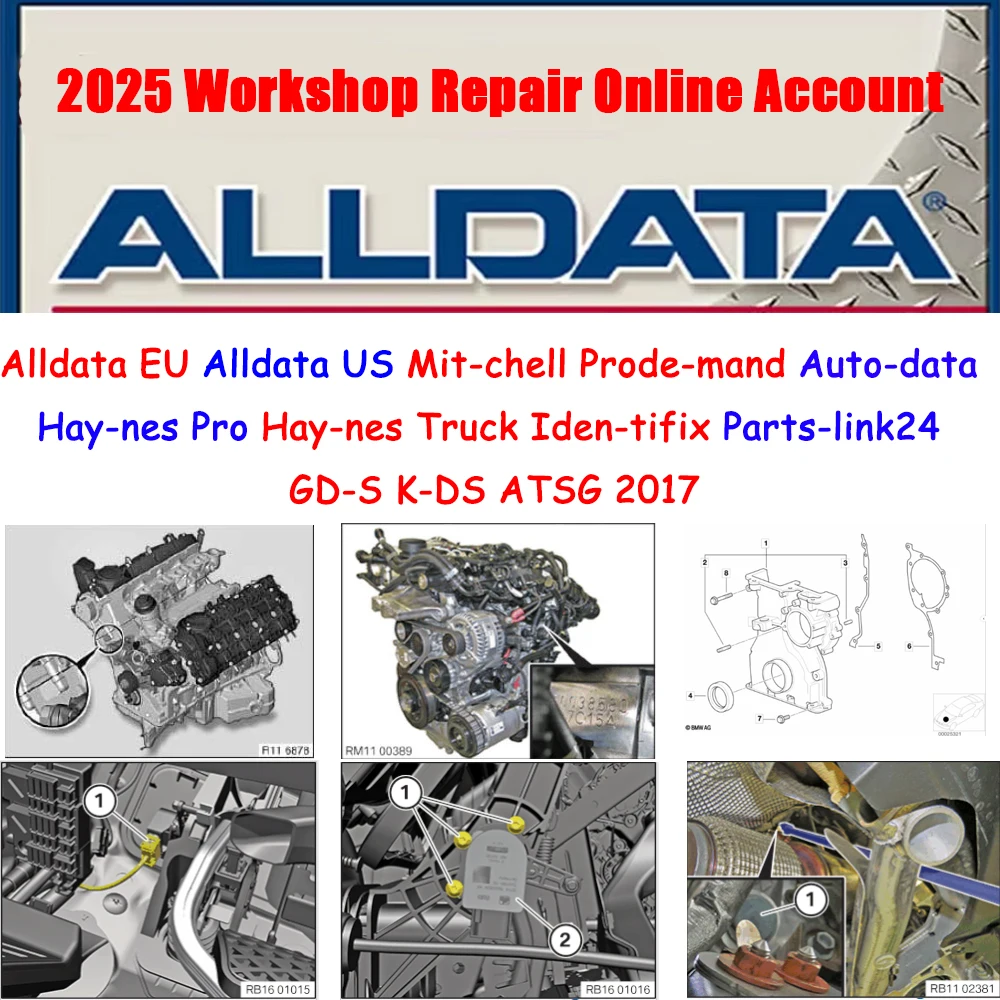 2025 Alldata Auto Data akun Online masuk diagram Software Haynes Pro mitchel-l alat penting bengkel