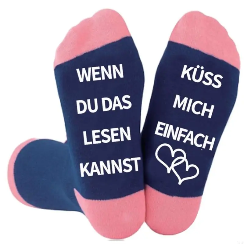 50 LEATH FUN KISS IMPARAND LETTER MIDDLE CALF COTTON SOCKS FRISTRIALINS NONSLIP RUBBER LETTERS NONSLIP NOWS