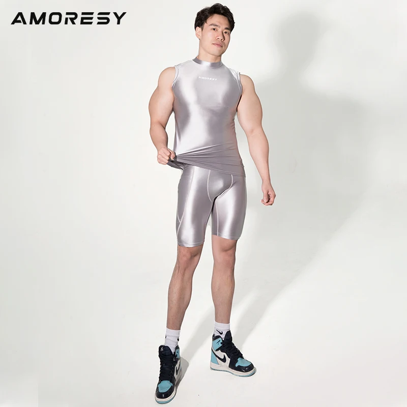 AMORESY Poseidon series tight elastic fitness clothes, cool and silky sports fitness running vest