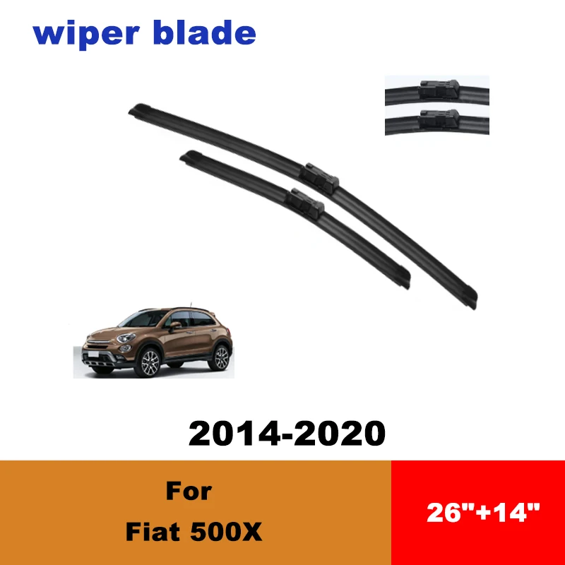 

For Fiat 500X 2014-2020 car front wiper blades silent wiper blades soft rubber windshield wipers accessories