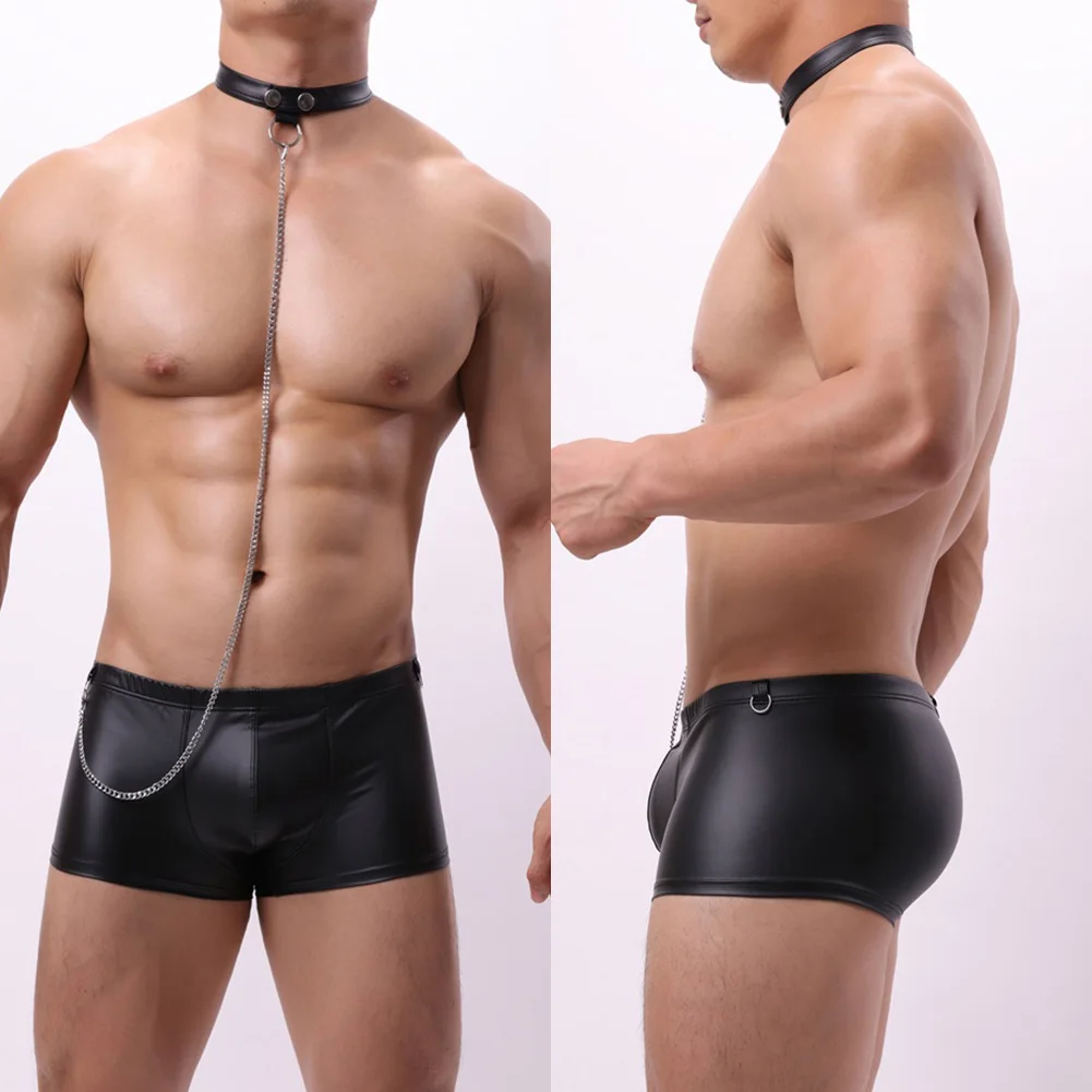 Casual Wear Black Men Boxer Briefs Comfortable Breathable Underwear Gay Underwear Nightwear Solid Color Pattern