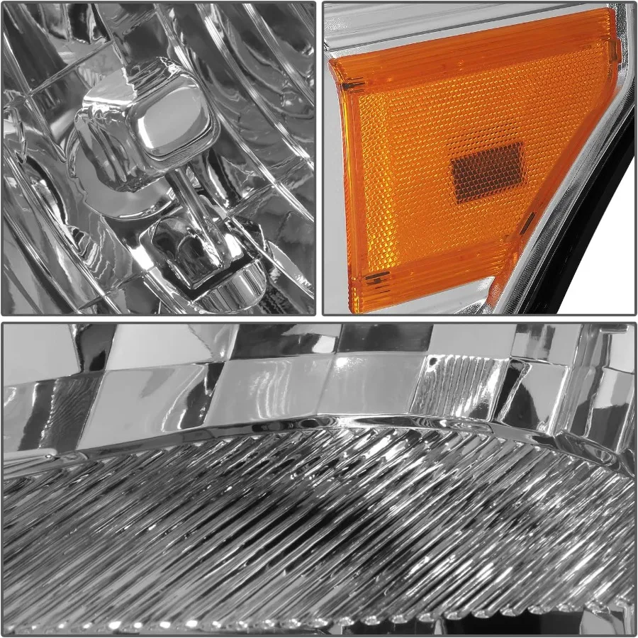 Chrome Amber Headlights Replacement for 1116 F250 F350 F450 F550 Super Duty Trucks Enhanced Visibility and Durability for Night