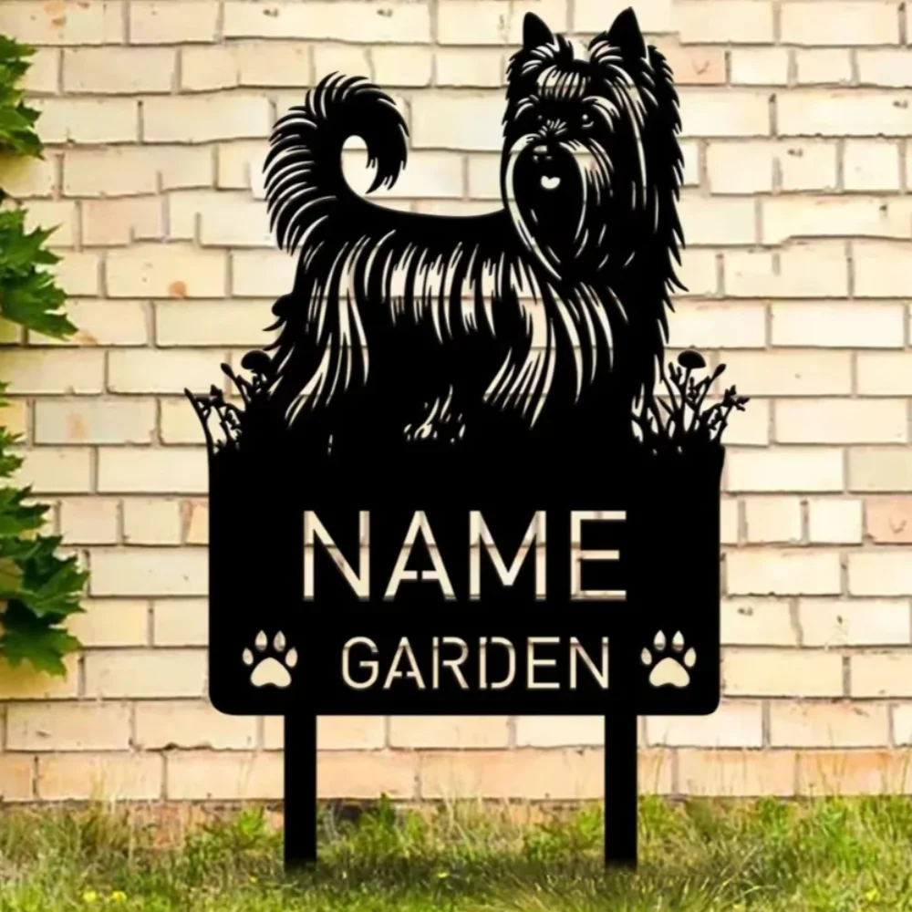 

Custom Personalized Tribute for Pet Loss Silky Terrier Dog Metal Stake Personalize Grave Marker Name, Special Memory