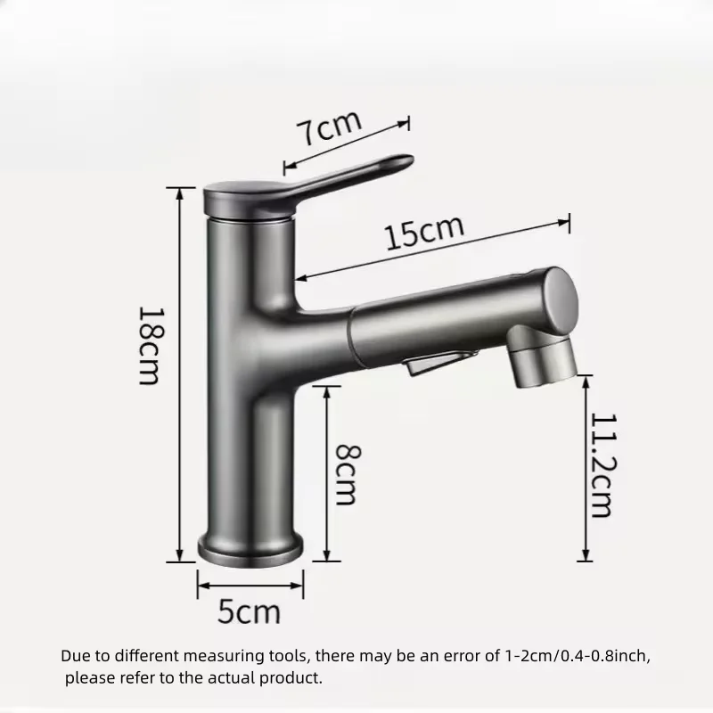 Pull Out Bathroom Faucet Basin Single Hole Hot Cold Water Slid Mixer Sink Tap Kitchen Accessories Sinks Washbasin Faucets Taps