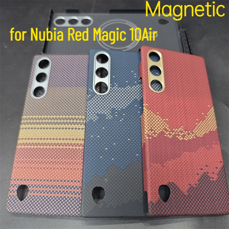 

Чехол из углеродного волокна для Nubia Red Magic 10Air, магнитный чехол для телефона Amirad, чехол MagSafe, ультратонкий чехол для телефона
